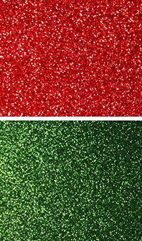 Ever-sewn Sparkle Red & Green fabric sheets, Green