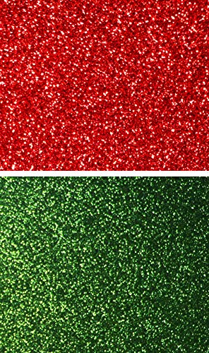 Ever-sewn Sparkle Red & Green fabric sheets, Green